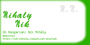 mihaly nik business card
